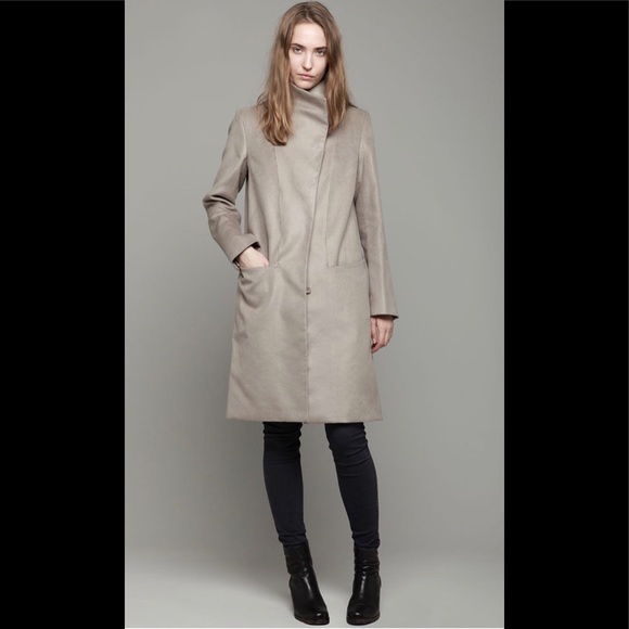 HELMUT LANG Crombie Moleskin Funnel Neck Coat XS - Picture 2 of 10